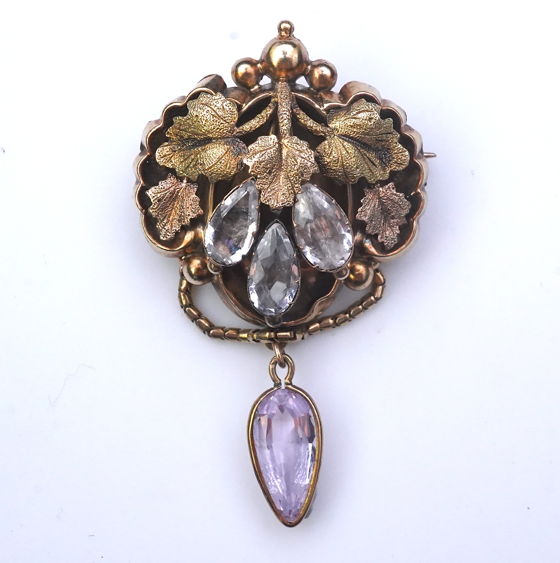 A topaz brooch, mid 19th century